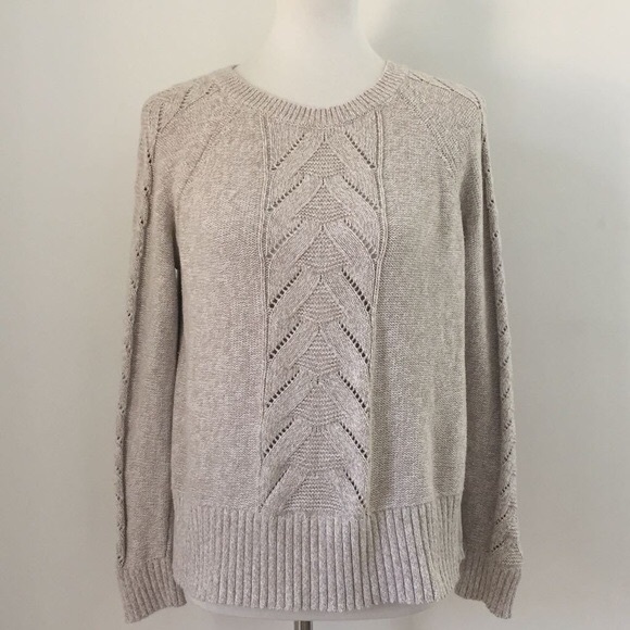 LOFT Oatmeal Marled Sweater - Picture 1 of 6